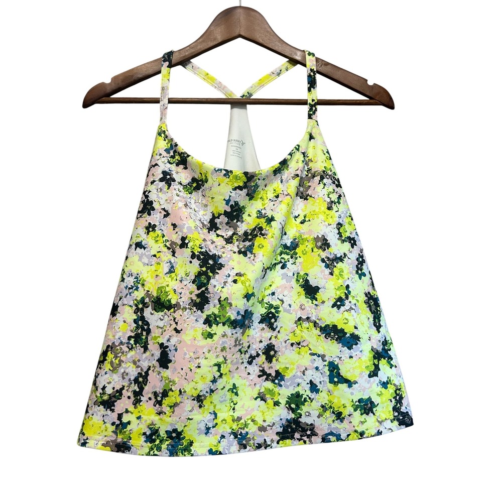 Old Navy Active Powersoft Floral Tank Top 4X Light Support Built-In Bra